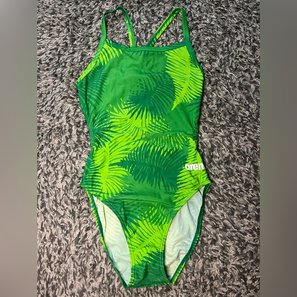Arena One Piece Palm Forest Kelly Green Size 30